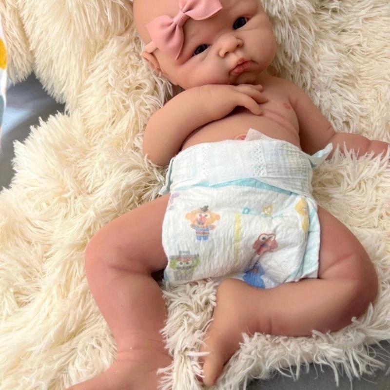 Lifelike Silicone Baby Doll with Open Mouth for Pacifier - 19 inches long