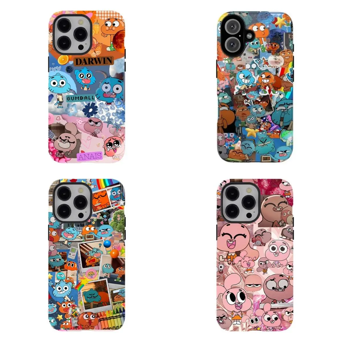 [Magnetic Design]4 styles The Amazing World of Gumball Phone Case, colorful gumball,for iPhone 16 15 14 13 12 11 17Pro Max,for Samsung S25 S24 S23 S22 Ultra,Protective Cover For Fan Christmas/birthday Gift For Her/Him