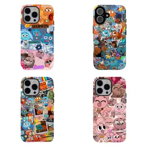 4 styles The Amazing World of Gumball Phone Case, colorful gumball,for iPhone 16 15 14 13 12 11 17Pro Max,for Samsung S25 S24 S23 S22 Ultra,Protective Cover For Fan Christmas/birthday Gift For Her/Him