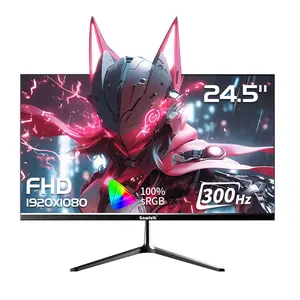 Gawfolk 24.5 Inch FHD 1080p 300Hz Frameless Gaming Monitor, 1ms Response Time, Adaptive Sync, 98% sRGB, 178° Viewing Angle, HDMI/DisplayPort, 75x75mm VESA Wall Mount Compatible