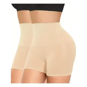 2 PACK Tummy Control Shapewear, Anti Chafing Underwear Slip Shorts for Under Dresses, Seamless Boyshorts for Women