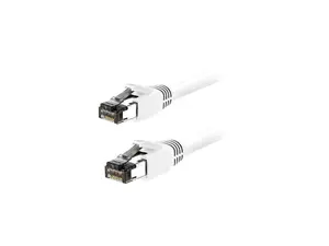 Nippon Labs 60CAT8-50-24WT-10P Cat8 Ethernet Cable 50 feet, White - 2GHz, 40G, 24AWG, S/FTP - Shielded Latest 40Gbps 2000Mhz SFTP Patch Cord, Heavy Duty High Speed Cat 8 LAN Network RJ45 Cable