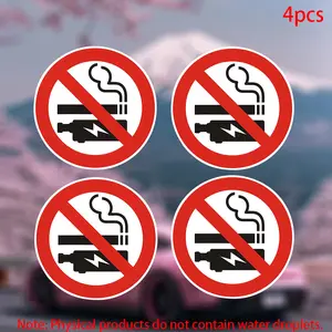 4pcs-No Smoking or Vaping Sign Sticker--car stickers for doors, windows, laptops, luggage, furniture and bumpers, Sticker for cars-durable adhesive vinyl material