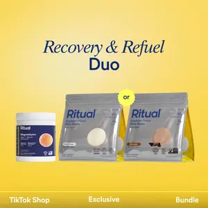 Ritual's Recovery and Refuel Duo | Magnesium+ Drink Mix Supplement and Essential Protein Daily Shake 18+ Vegan Protein Powder 20g (Chocolate OR Vanilla)