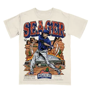 Corey Seager Tee - Classic T-Shirt with Limited Design Extralbatrary Fit - Cotton Fabric - Oversized Fit - Short Sleeve
