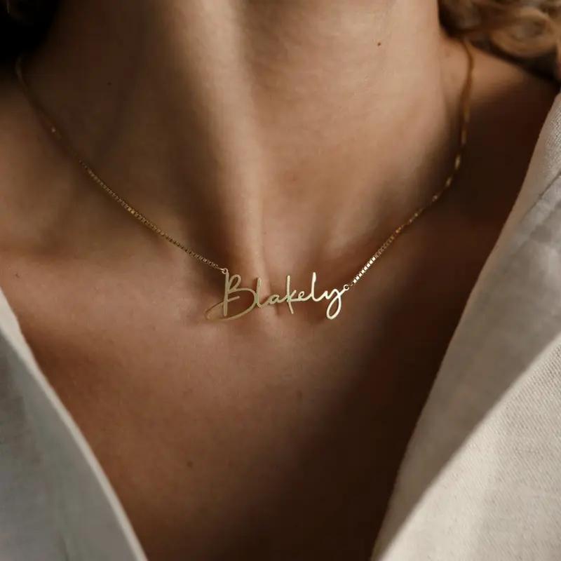 AS072 Personalized Name Necklace by CaitlynMinimalist Gold Name Necklace with Box Chain Perfect Gift for Her Personalized Gift