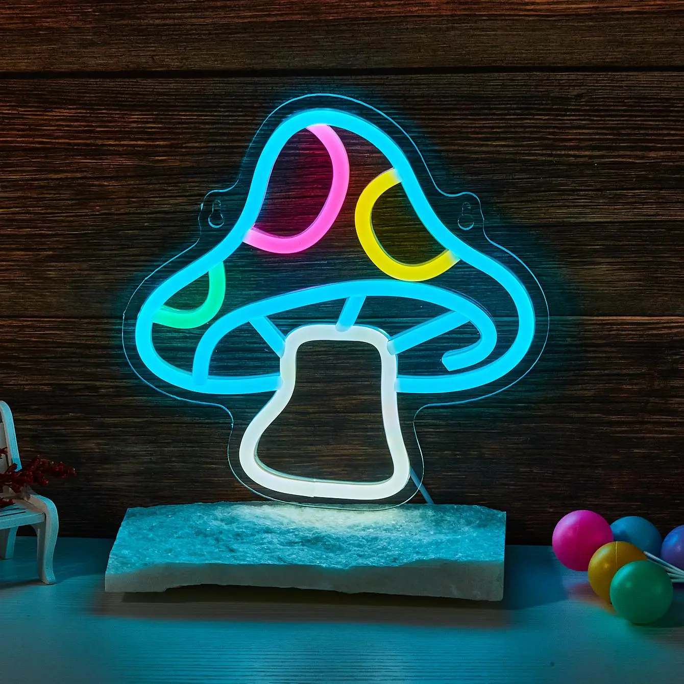 Mushroom Design Neon Sign, 1 Count USB Powered LED Neon Light, Decorative Neon Sign for Home Party Decoration, without Hooks, Decorative Ambiance Lighting, Neon Accent Lights, Ambient Decoration Lamp, Atmosphere Lighting, Led Neon Signs