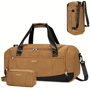 Unisex Large Capacity Durable Sports Gym Bag, Practical Large Duffel Weekender Overnight Backpack with Shoe Compartment, Wet Pocket, and Portable Design for Men and Women