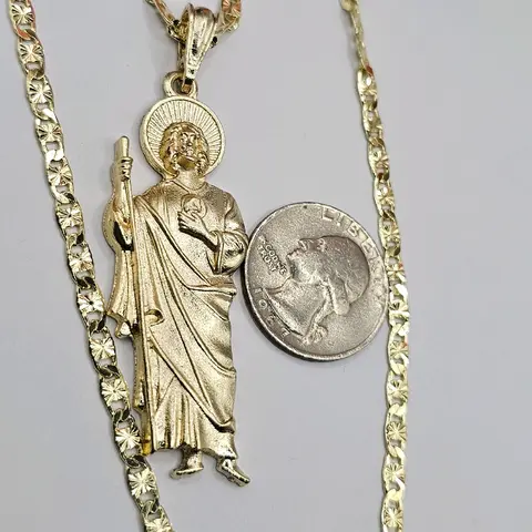 SAINT JUDE gold plated chain 24"inches 18"inches available beautiful style