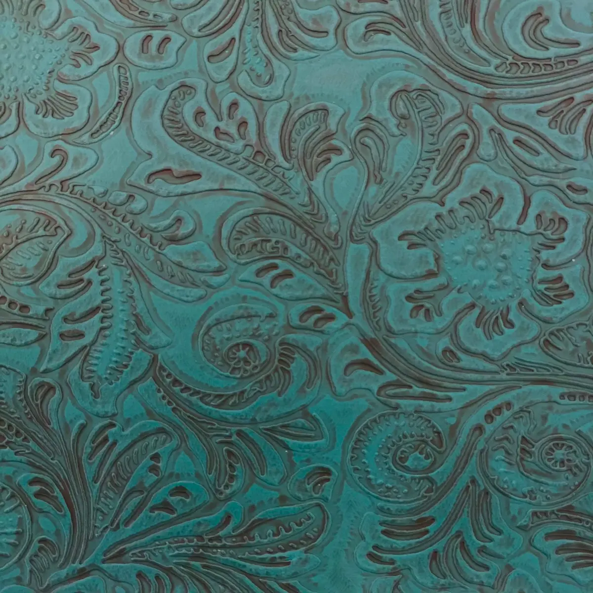 Western Floral PU Faux Leather Vinyl Fabric