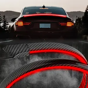 DIBMS Spoiler for Cars Third Brake Light Turn Signal Red LED Strip Universal Exterior Accessories for Rear Spoiler Lip Trunk Roof Wing Trucks Carbon Fiber 51 Inch Visit RGB Car Interior Lighting Kit with APP Control