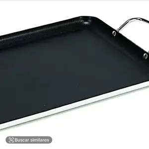 Lily Fashion Rectangular Nonstick Aluminium Grill Pan - 2-Burner Durable Non Stick Cookware for Outdoor Adventures