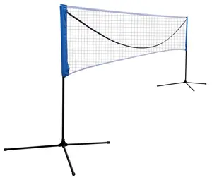 Portable large volleyball net and badminton net with carrying bag/frame, 17 feet