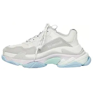 Women's Balenciaga Triple S Pastel Leather Athletic Trainer Footwear, Fashionable Casual Shoe