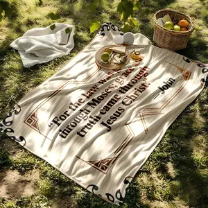 1 piece Teachings in the Gospel of John about the Law of Moses and the grace of Jesus. themed flannel blanket - Modern design flannel sofa blanket, suitable for beds and sofas, all-season multi-purpose use, super soft and warm, digitally printed