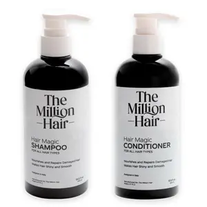 Hair Magic - Shampoo & Conditioner Set By The Million Hair For All Hair Types | | Luxury Clarifying & Cleansing Haircare | Smooth Cleanser | Gentle Conditioner Floral Scent | Shampoo Cocoa Aroma