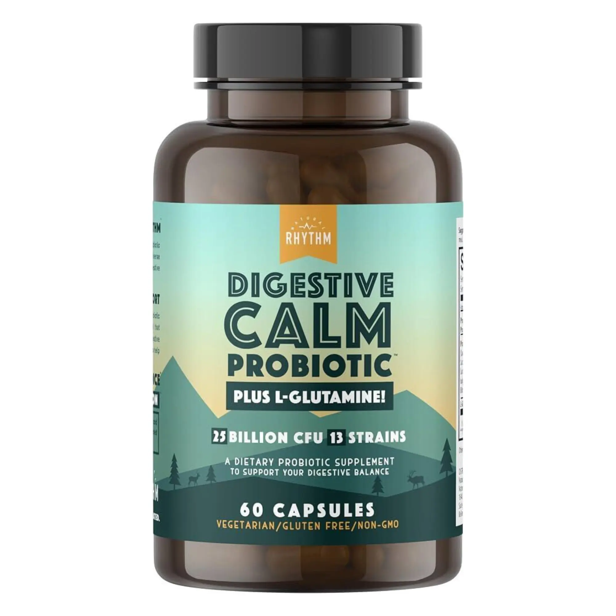 Digestive Calm Probiotic Dietary Supplement - 25B CFU, 13 Unique Strains, Plus L-Glutamine for Digestive Health Support