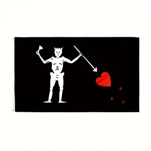 Blackbeard Edward Teach Pirate Flag - 3x5 Feet - Perfect for Banners Decor