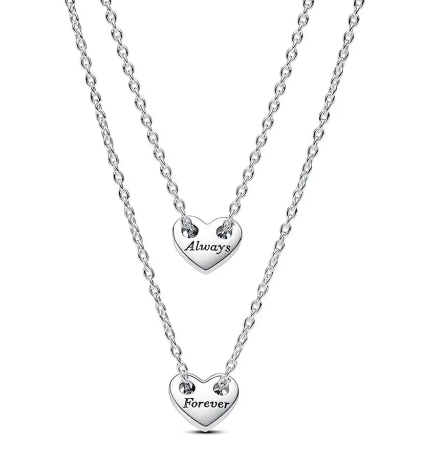 Pandora Forever & Always Splittable Heart Collier Necklaces 393207C00-45 Pandora Forever & Always Splittable Heart Collier Necklaces 393207C00-45