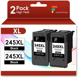 245XL PG245XL Black Ink  Replacement for  245 PG-245 XL Cartridges Compatible for PIXMA TS202 TS302 MG2520 MG2525 TR4520 TR4527 TS3300 TS3320 TS3322 MX490 MX492 (2 Black)