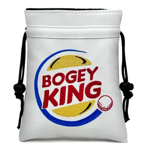 Bogey King Golf Valuables Pouch with Drawstring Closure, Portable Golf Ball Handbag, Golf Pack, Ideal Golf Accessories for Men, Golf Gift Accessory, Perfect Gift for Dads & Boyfriends