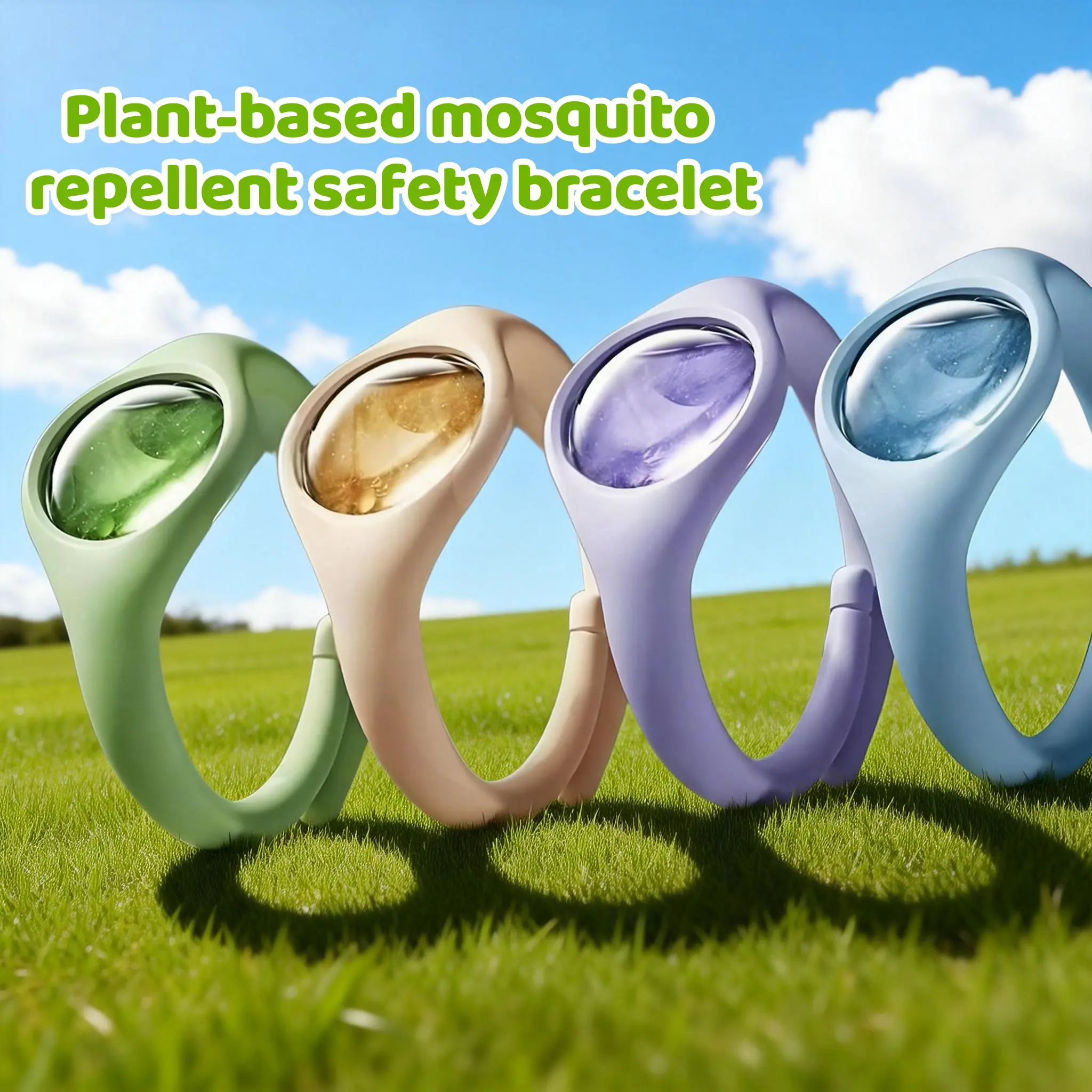 Natural Plant Extracts DEET-Free Waterproof Silicone Anti-Mosquito Bracelet, Bug Repellent for Kids & Adults, Home Care Pest Control Outdoor Essential