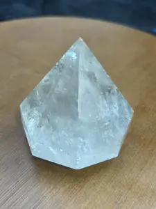 clear quartz crystal diamond-shape carving 8 sides