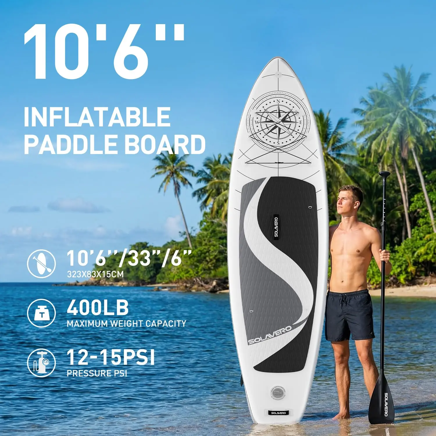 10'6" Inflatable Paddle Board for Adults | Anti-Slip SUP with Full Accessories 10'6" Inflatable Paddle Board for Adults | Anti-Slip SUP with Full Accessories