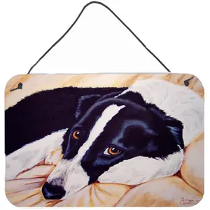 212 MAIN Naptime Border Collie Hangable Wall or Door Hanging Prints, Rustproof Aluminum, Indoor/Outdoor Home Decor