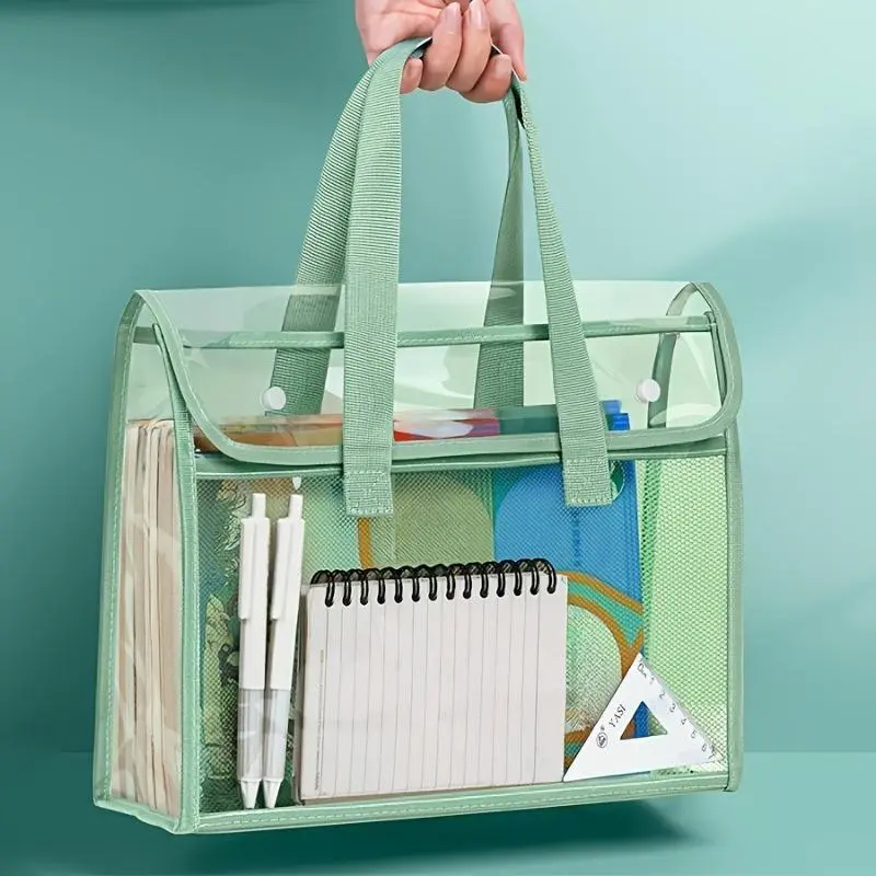 Large Capacity File Storage Folder - Multi-compartment design suitable for office supplies, tablets, A4 paper, books and stationery - Durable and portable file box with contents clearly visible - Document Organizer