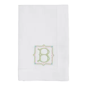 Embroidered Napkins with Formal Single Letter Monogram