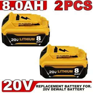 20V Max 8.0Ah Replacement Battery for Dewalt, High Capacity Lithium Battery Compatible with DCB208 200 206 205 204 Cordless Power Tools, Perfect Mother's Day Gift for Dad, Handyman, 2-Pack