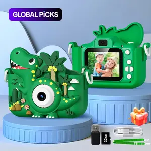 Cartoon Dinosaur Design Camera Toy, 1080P HD Digital Camera Multifunction with 5 Puzzle Games, Fun Stickers for Girls & Boys, Birthday Gifts #GLOBAL PICKS