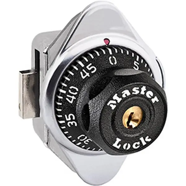 Master Lock 652864S Metal Built-In Rotary Dial Combo Lock for Lockers - 1,2,3 Tier Options, 1 Control Key + Chart, Black
