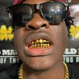 2PCS/SET Hip Hop 18K Golden Plated Tooth Caps Decor For Women Men cool girl Oral ice out Jewelry Unisex festival gift 16 gold Teeth atlanta protective mouth honeycomb Grill Set, Punk Style Accessory For Men's Body valerio Jewelry 8/8 Glossy Teeth Grillz