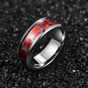 Men's Creative Spider Motif 8MM Tungsten Carbide Ring (Size 9-12)