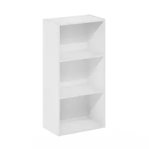 LUDER Bookcase, 3-Tier Modern Bookshelf, Open Shelf Bookcase, 9.3 x 16 x 31.4, for Living Room Bedroom Home Office, White, Three-Shelf