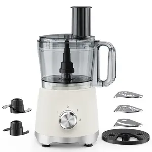 Food Processor with 5 Blades, 2.5L Large Capacity Food Chopper & Mixer, 3 Speeds Powerful Yet Quiet Motor, Multi-Functional Veggie Slicer, Shredder & Dough Maker for Kitchen