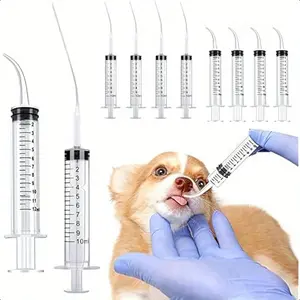 Baby Bird Feeding Syringe - 10pcs 0.41oz Curved Tip Syringes & 5pcs 0.34oz Syringes & 5pcs 4.72inch Soft Feeding Tube for Small Animals