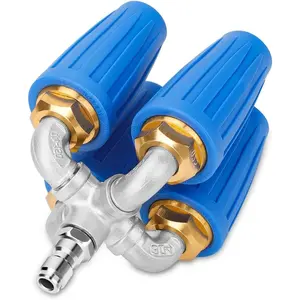 4-in-1 Turbo Nozzle Pressure Washer, 360° Rotating Twin Power Nozzle, 4000 PSI, 8-12 GPM, 2.5 Orifice, 1/4" Quick Connect