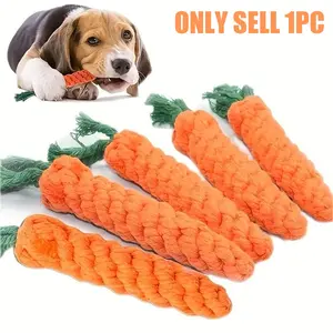 Durable Pet Toy Carrot-Shaped Rope Knot Chew Toy, Interactive Play for Teeth Grinding, 1 Piece, Ideal for Pets' Fun and Engagement, Chew Stick