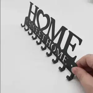 Key Holder Wall Mounted Black Key Holder For Wall Decorative Metal Key Hooks Accessory Shelves