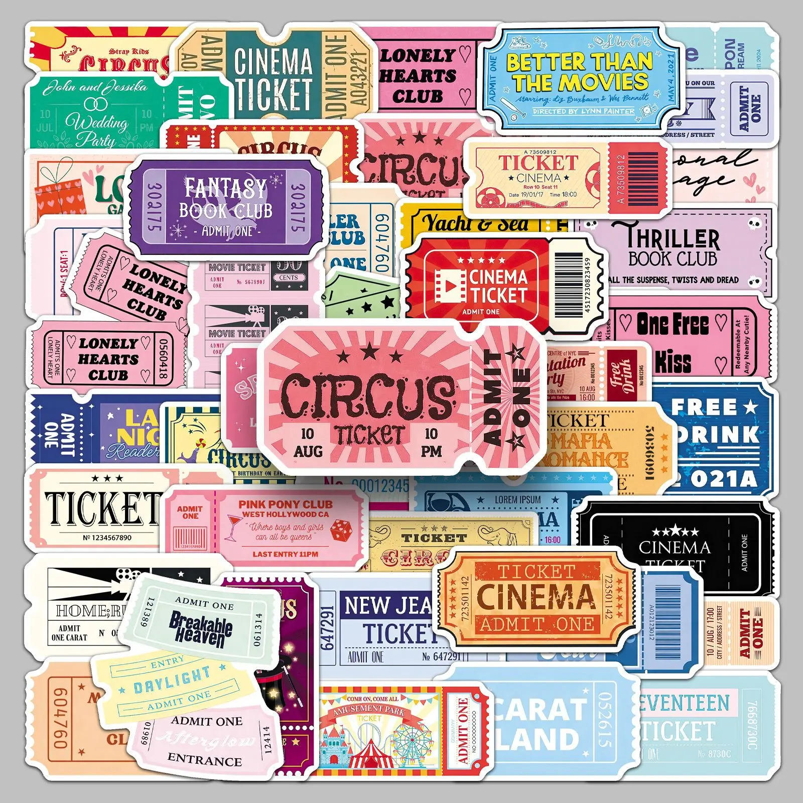 50 Cartoon Dopamine Doodle Stickers, Adhesive Decals, Decal Set, for Ticket Stubs, Suitable for Scrapbooks, Journals, Laptops, Water Bottles, Cars, Etc. A Gift with A Positive Message and Based on Faith.