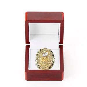 2024 FFL Fantasy Football Championship Ring Wooden Box Set, Men's Alloy Diamond Ring gift