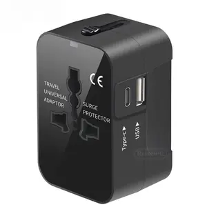 1Pc qualified travel adapter, US/European Union/UK/Australia plug, global unified design, universal interface mobile phone tablet wall charger, covering more than 150 countries, suitable for iPhone, Samsung, Xiaomi, Android,, Global Fit