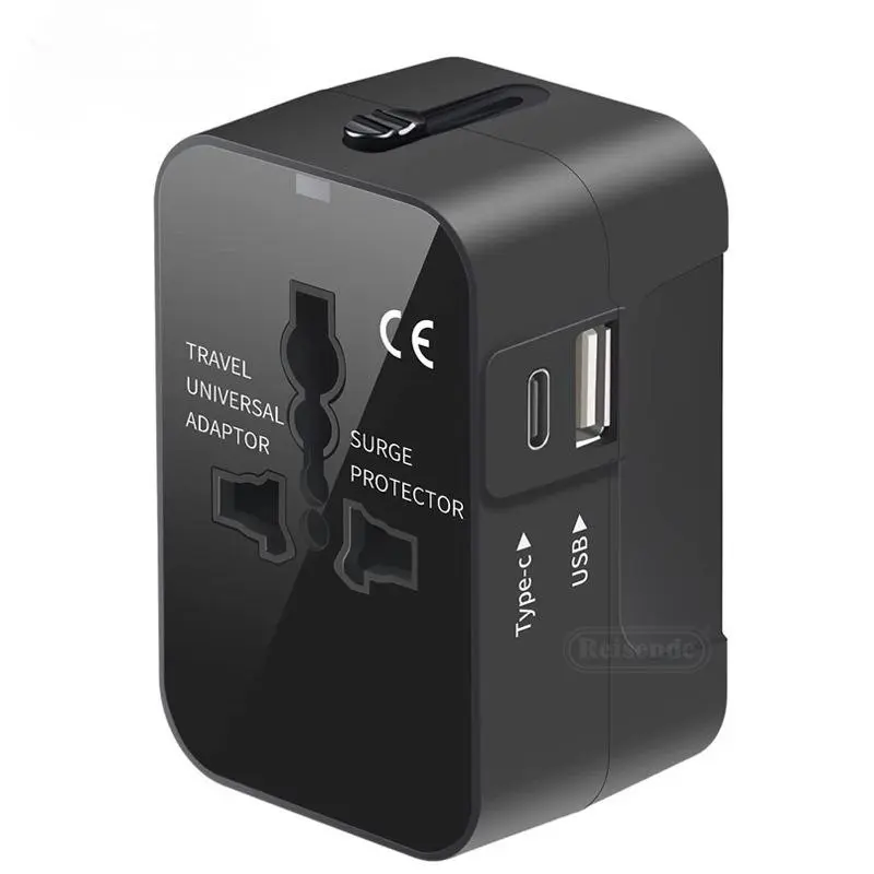 1Pc qualified travel adapter, US/European Union/UK/Australia plug, global unified design, universal interface mobile phone tablet wall charger, covering more than 150 countries, suitable for iPhone, Samsung, Xiaomi, Android,, Global Fit