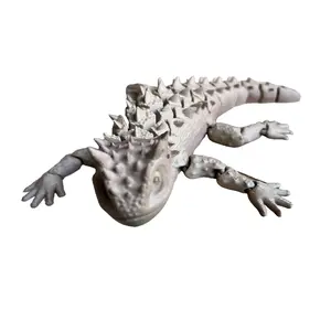 Flexi Horned Lizard - 8 Inches - Desktop or Fidget Toy - Articulated Horny Toad - 3D Printed - Choose a color!
