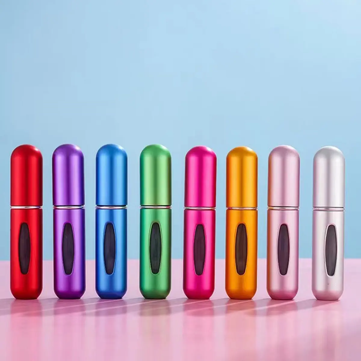 Mini Refillable Perfume Bottle Portable With Spray Scent Pump Empty Cosmetic Containers Atomizer Tin Canister