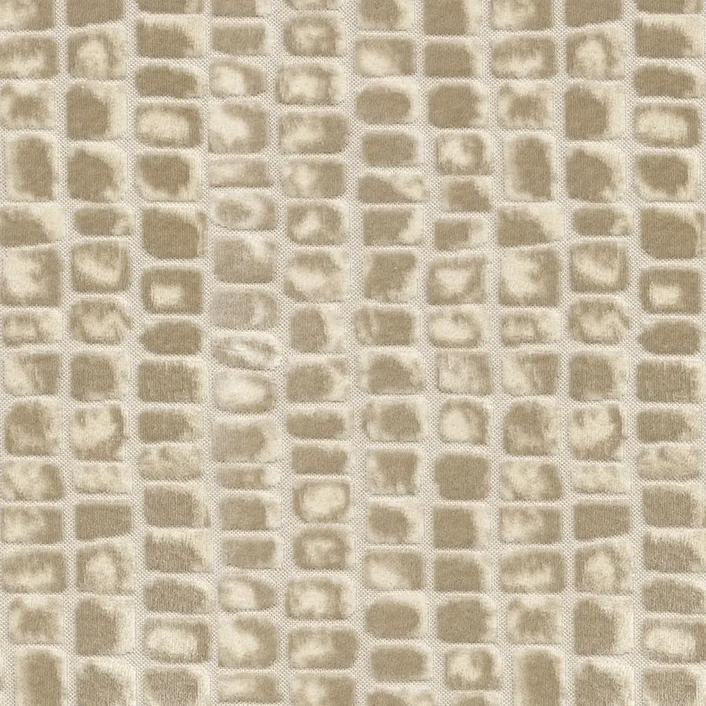 Zuri – Beige Crocodile Velvet Fabric (100% Polyester)