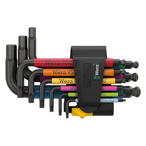Wera SAE BlackLaser Short Hex-Plus L-key Multicolor Set (9-Piece)